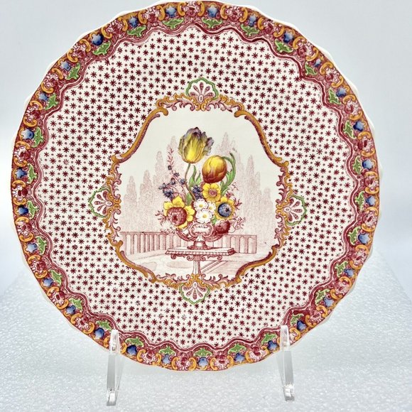 COPELAND SPODE England Floral Bouquet Plate Ridges 7.75” - Picture 2 of 7